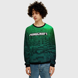 Свитшот мужской Minecraft logo green, цвет: 3D-черный — фото 2