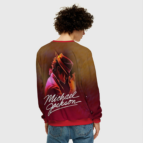 Мужской свитшот Michael Jackson нарисованный кистью / 3D-Красный – фото 4
