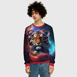 Свитшот мужской Космический лев, цвет: 3D-красный — фото 2