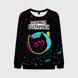 Свитшот мужской Five Finger Death Punch - rock star cat, цвет: 3D-черный