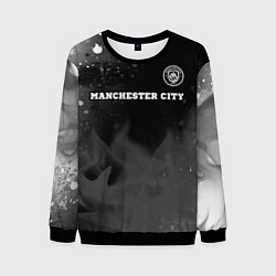 Свитшот мужской Manchester City sport на темном фоне посередине, цвет: 3D-черный