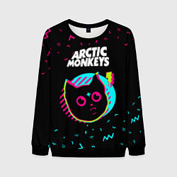 Свитшот мужской Arctic Monkeys - rock star cat, цвет: 3D-черный