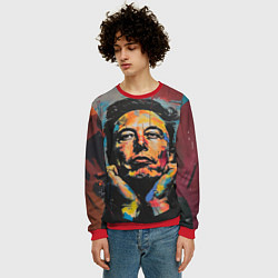Свитшот мужской Илон Маск граффити портрет, цвет: 3D-красный — фото 2