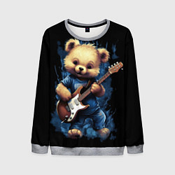 Свитшот мужской Плюшевый медведь музыкант с гитарой, цвет: 3D-меланж