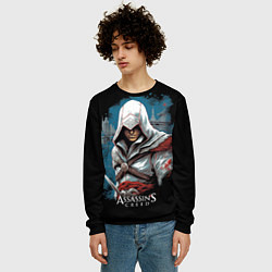 Свитшот мужской Assassins creed белый костюм, цвет: 3D-черный — фото 2