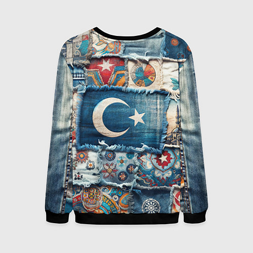 Мужской свитшот Пэчворк из Турции / 3D-Черный – фото 2