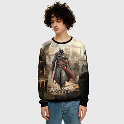 Свитшот мужской Assassins creed старый город, цвет: 3D-черный — фото 2