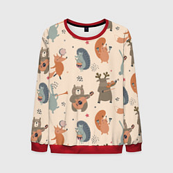 Свитшот мужской Животные с инструментами, цвет: 3D-красный