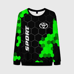 Свитшот мужской Toyota green sport hexagon, цвет: 3D-черный