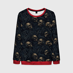 Свитшот мужской Черепа в кустах, цвет: 3D-красный