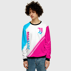 Свитшот мужской Juventus neon gradient style вертикально, цвет: 3D-черный — фото 2