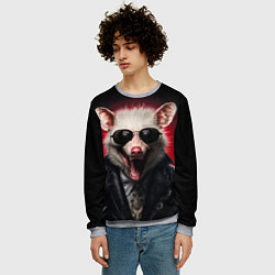 Свитшот мужской Крутой опоссум, цвет: 3D-меланж — фото 2