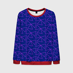 Свитшот мужской Паттерн из контурных треугольников, цвет: 3D-красный