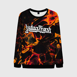 Свитшот мужской Judas Priest red lava, цвет: 3D-черный