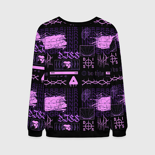 Мужской свитшот Underground pattern color / 3D-Черный – фото 2