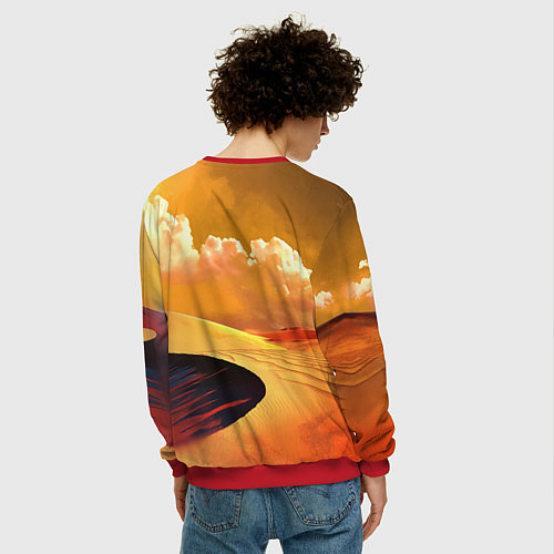 Мужской свитшот Dune - sands / 3D-Красный – фото 4