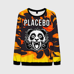Свитшот мужской Placebo рок панда и огонь, цвет: 3D-черный