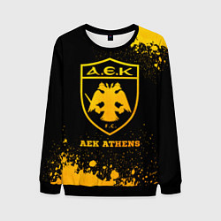 Свитшот мужской AEK Athens - gold gradient, цвет: 3D-черный