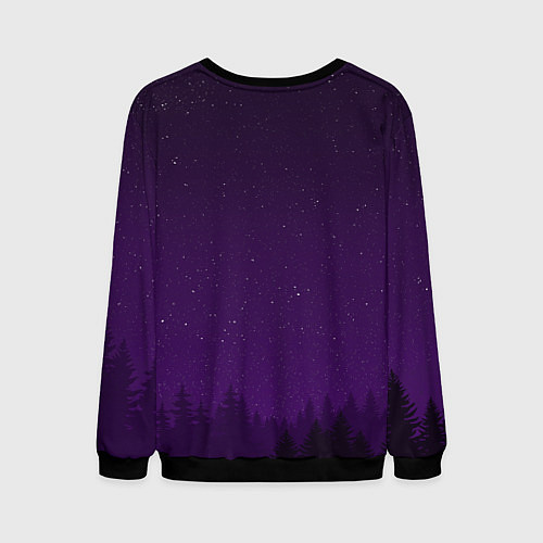 Мужской свитшот Огненный череп на фоне луны / 3D-Черный – фото 2