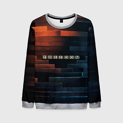 Свитшот мужской Надпись Freedom на стене, цвет: 3D-меланж