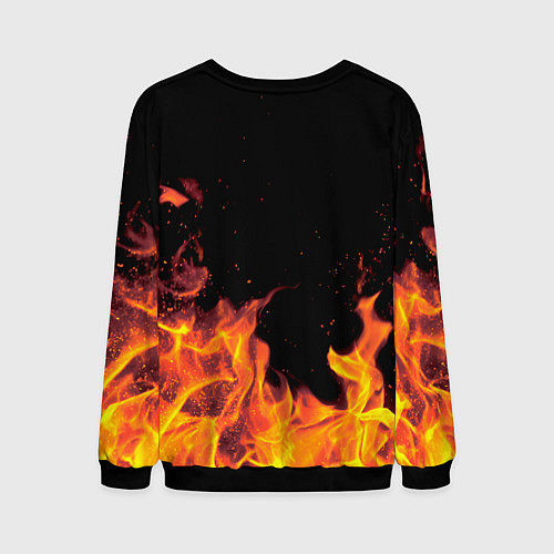 Мужской свитшот Гриша - имя в огне / 3D-Черный – фото 2