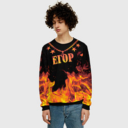 Свитшот мужской Егор - имя в огне, цвет: 3D-черный — фото 2
