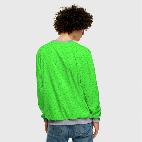 Мужской свитшот Яркий салатовый кислотный / 3D-Меланж – фото 4