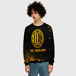 Свитшот мужской AC Milan - gold gradient, цвет: 3D-черный — фото 2