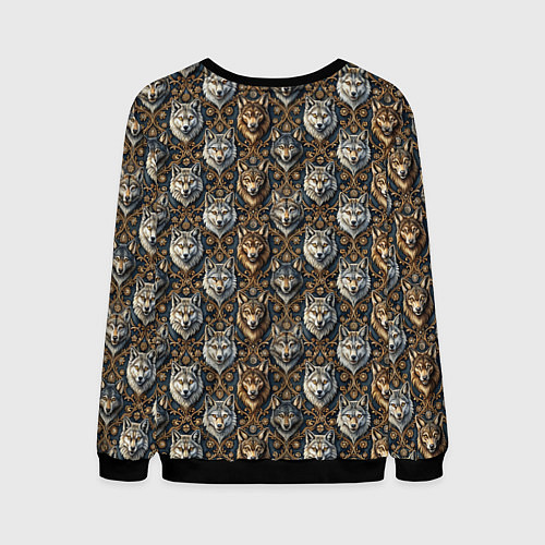 Мужской свитшот Волки паттерн / 3D-Черный – фото 2