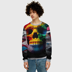 Свитшот мужской Lego skull fantasy - ai art, цвет: 3D-меланж — фото 2