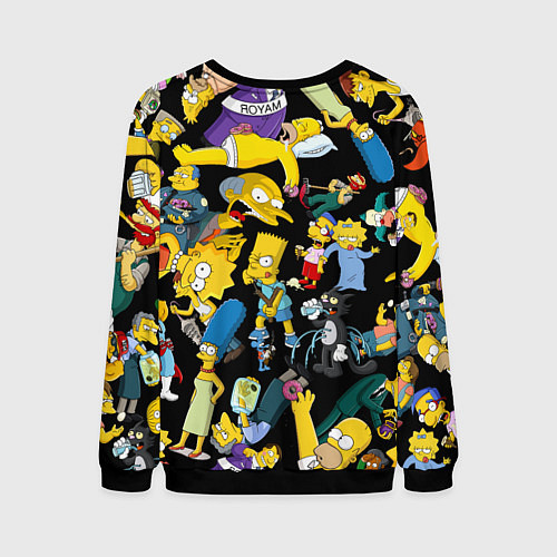 Мужской свитшот Персонажи Симпсонов / 3D-Черный – фото 2