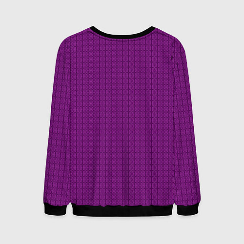 Мужской свитшот Ярко-фиолетовый однотонный с рисуноком / 3D-Черный – фото 2