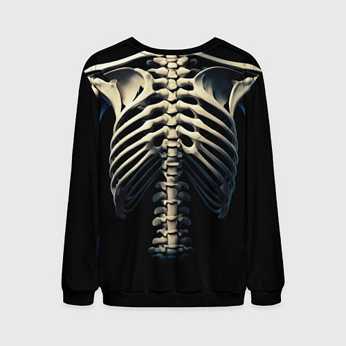 Мужской свитшот Человеческий скелет на черном фоне / 3D-Черный – фото 2