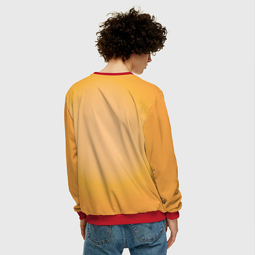 Мужской свитшот Орел с пейзажем на закате двойная экспозиция / 3D-Красный – фото 4