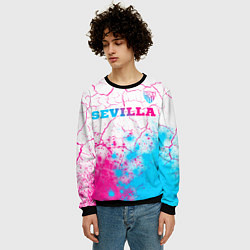 Свитшот мужской Sevilla neon gradient style посередине, цвет: 3D-черный — фото 2