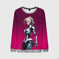 Свитшот мужской Beauty cyber Barbie - ai art fantasy, цвет: 3D-меланж