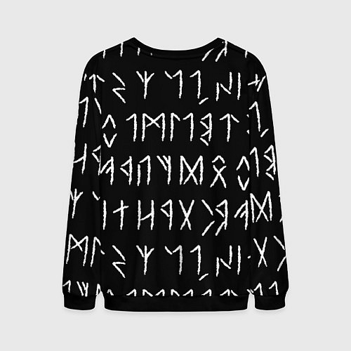 Мужской свитшот Герб РФ имперский стиль руны / 3D-Черный – фото 2