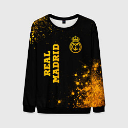 Свитшот мужской Real Madrid - gold gradient вертикально, цвет: 3D-черный