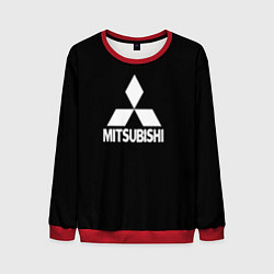 Свитшот мужской Mitsubishi logo white, цвет: 3D-красный