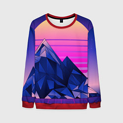 Свитшот мужской Vaporwave неоновые горы, цвет: 3D-красный