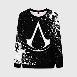 Свитшот мужской White logo of assasin, цвет: 3D-черный