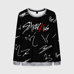 Свитшот мужской Stray kids автографы лого, цвет: 3D-меланж