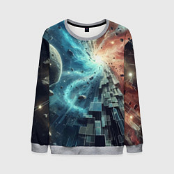 Мужской свитшот Рождение новой планеты - неоновое свечение