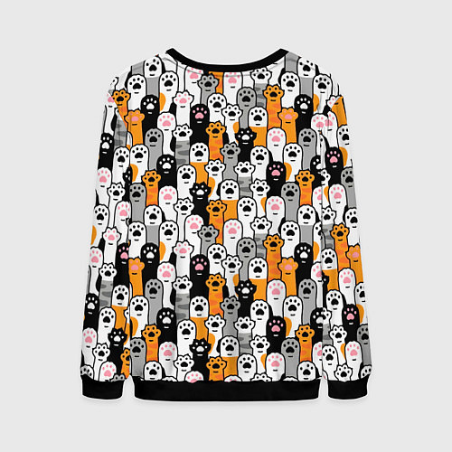 Мужской свитшот Кошачьи лапы / 3D-Черный – фото 2