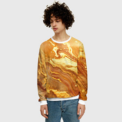 Свитшот мужской Жидкое золото текстура, цвет: 3D-белый — фото 2