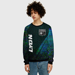 Свитшот мужской Lyon glitch blue, цвет: 3D-черный — фото 2