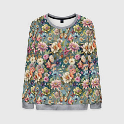 Мужской свитшот Бабочки и цветы летнее сочетание