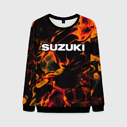 Свитшот мужской Suzuki red lava, цвет: 3D-черный