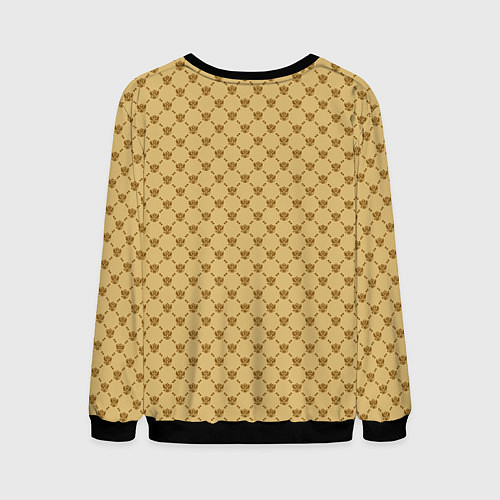 Мужской свитшот Паттерн орлы бежевый luxury / 3D-Черный – фото 2