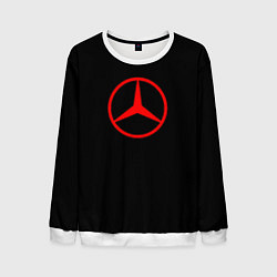 Свитшот мужской Mercedes logo red, цвет: 3D-белый